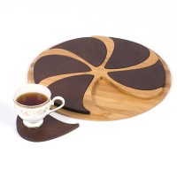 Food Storage With Removable Coasters Creative Acacia Wood Snack Serving Tray